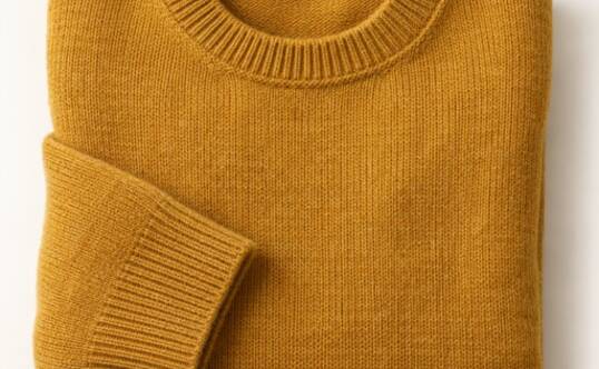 Folded ochre knit sweater, The Field Knit